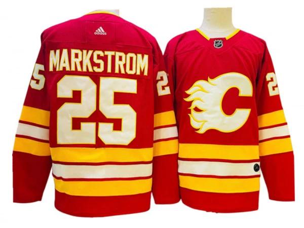 Calgary Flames #25 Jacob Markstrom Red Home Jersey by Hockey David