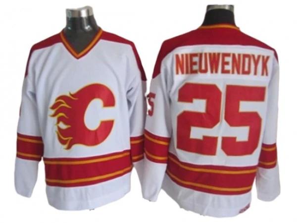 Calgary Flames #25 Joe Nieuwendyk White 1989 Vintage CCM Jersey by Hockey David