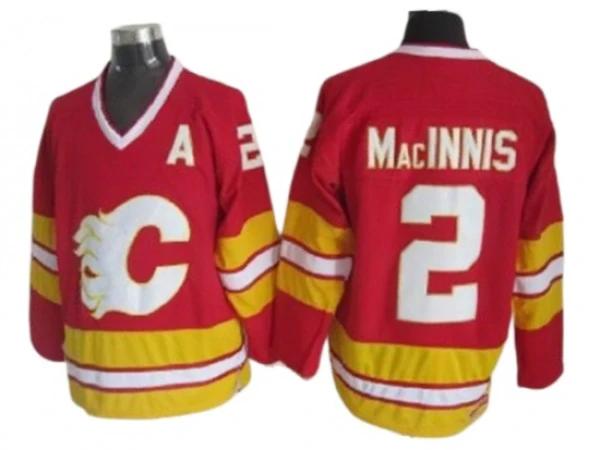 Calgary Flames #2 Al MacInnis Red 1989 Vintage CCM Jersey by Hockey David