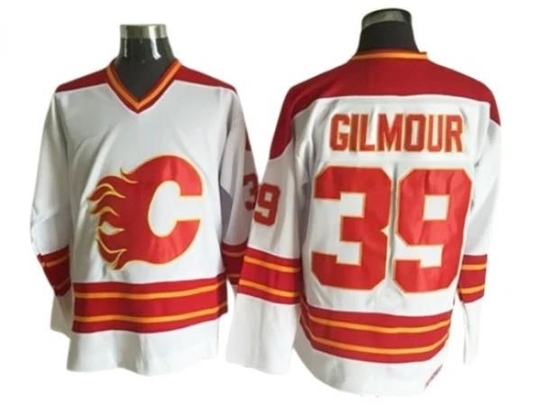 Calgary Flames #39 Doug Gilmour White 1989 Vintage CCM Jersey by Hockey David
