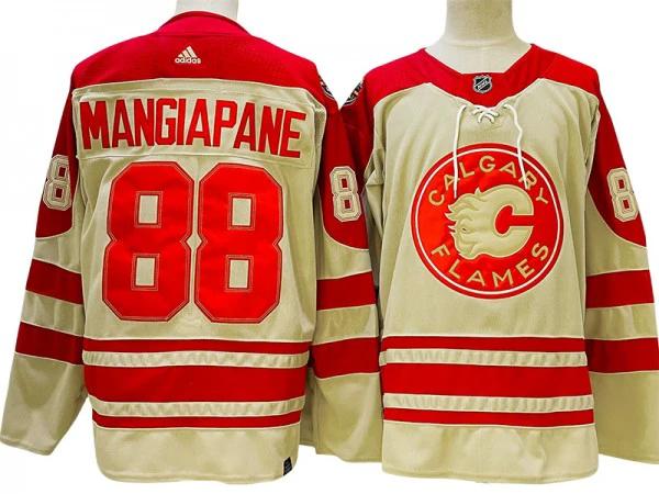 Calgary Flames #88 Andrew Mangiapane Cream 2023 Heritage Classic Jersey by Hockey David