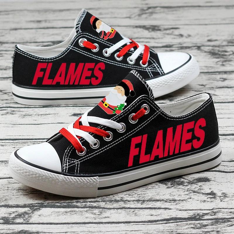 Calgary Flames Low Top Canvas Sport Sneakers Shoes For Men Women Fans by Crocs