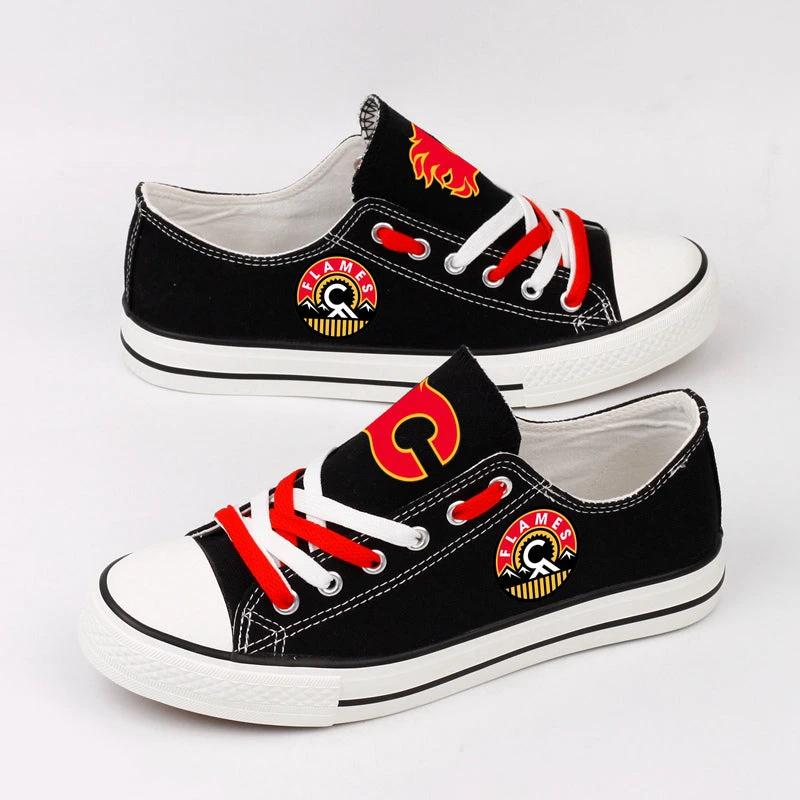 Calgary Flames Low Top Canvas Sport Sneakers Shoes For Men Women Fans by Crocs