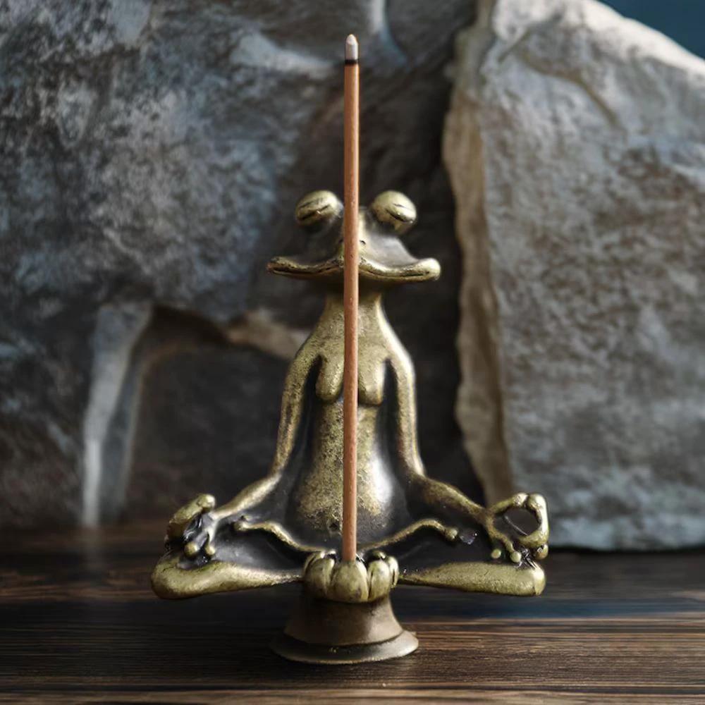 Calm Lotus Frog Miniature Figurine by Casa & Beyond