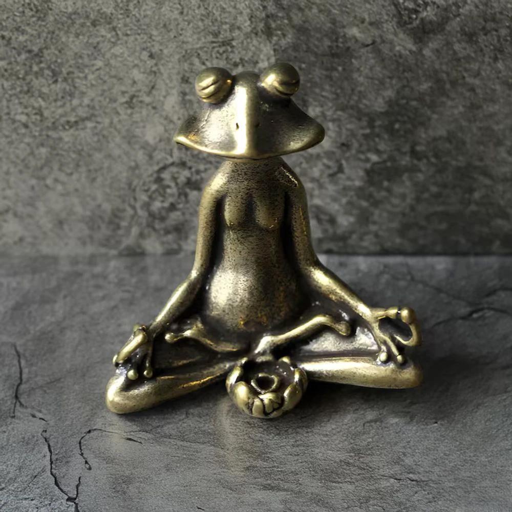 Calm Lotus Frog Miniature Figurine by Casa & Beyond