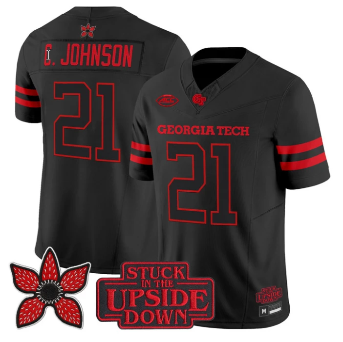 Calvin Johnson Jersey #21 Georgia Tech Yellow Jackets Stranger Things Stitched by NCAA Football Jersey