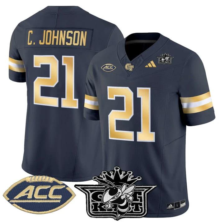 Calvin Johnson Jersey #21 Outkast Georgia Tech Yellow Jackets 2025 by My Store NCAA Football Jerseys