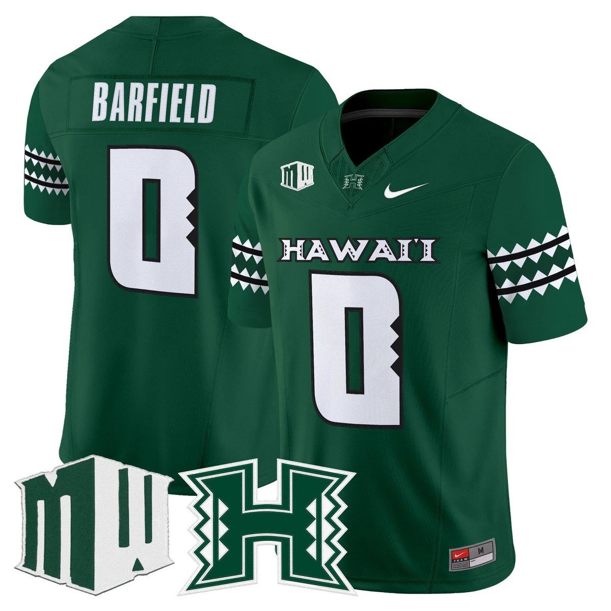 Cam Barfield Jersey #0 Hawai'i Rainbow Warriors 2025 Vapor Stitched Green by My Store NCAA Football Jerseys