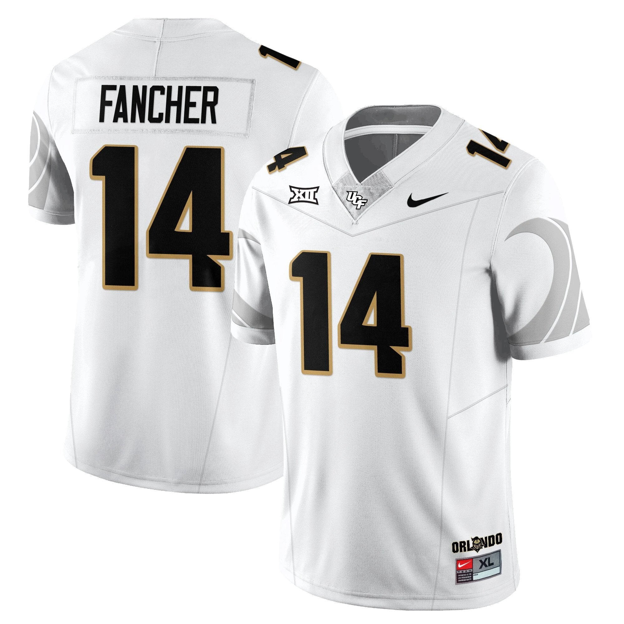 Cam Fancher Jersey #14 UCF Football 2025 Core Uniforms Stitched White by NCAA Football Jersey