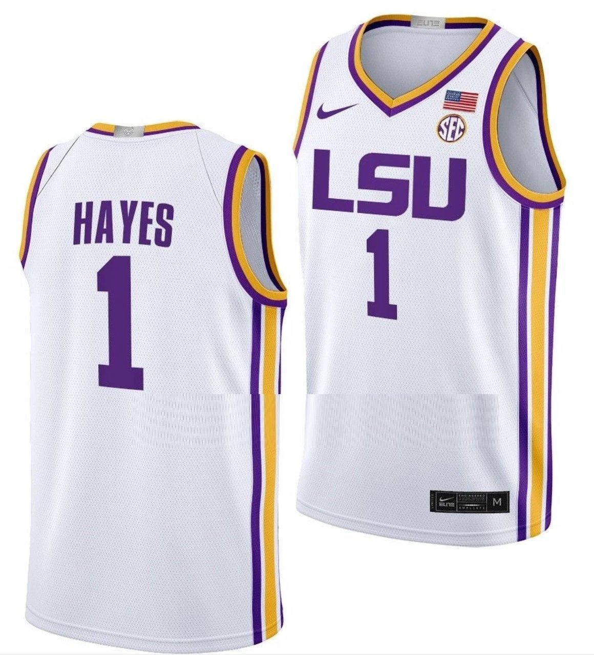 Cam Hayes Jersey LSU Tigers College Basketball Limited White #1 by My store basketball