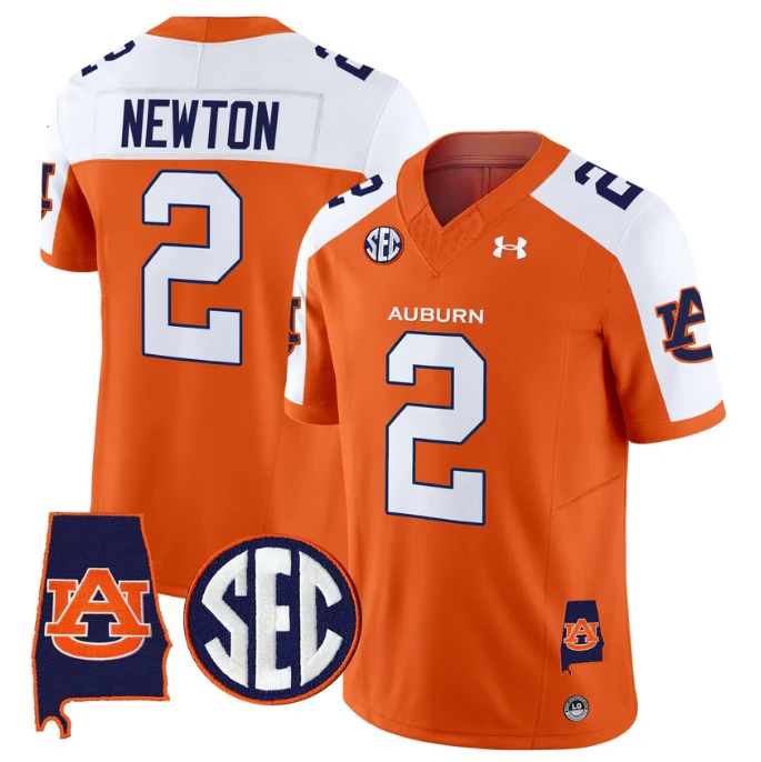 Cam Newton Jersey #2 Auburn Tigers 2025 Alabama Patch Stitched Orange Alter by My Store NCAA Football Jerseys