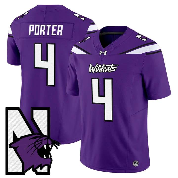 Cam Porter Jersey #4 Northwestern Wildcats Honoring 95 Stitched Purple by NCAA Football Jersey