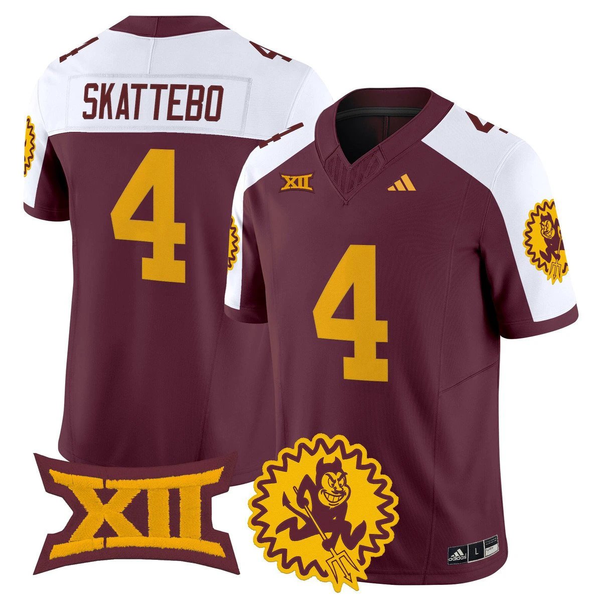 Cam Skattebo Jersey #4 Arizona State Sun Devils 1975 Throwback Stitched Maroon Alter by My Store NCAA Football Jerseys