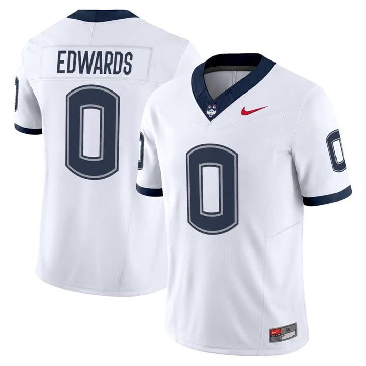 Cam Edwards Jersey #0 UConn Huskies 2025 Vapor Limited Stitched by My Store NCAA Football Jerseys