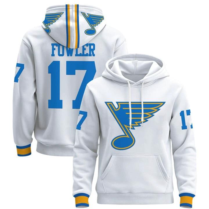 Cam Fowler Hoodie #17 St. Louis Blues 2025-26 Premium Pullover Stitched by Hoodie Pullover