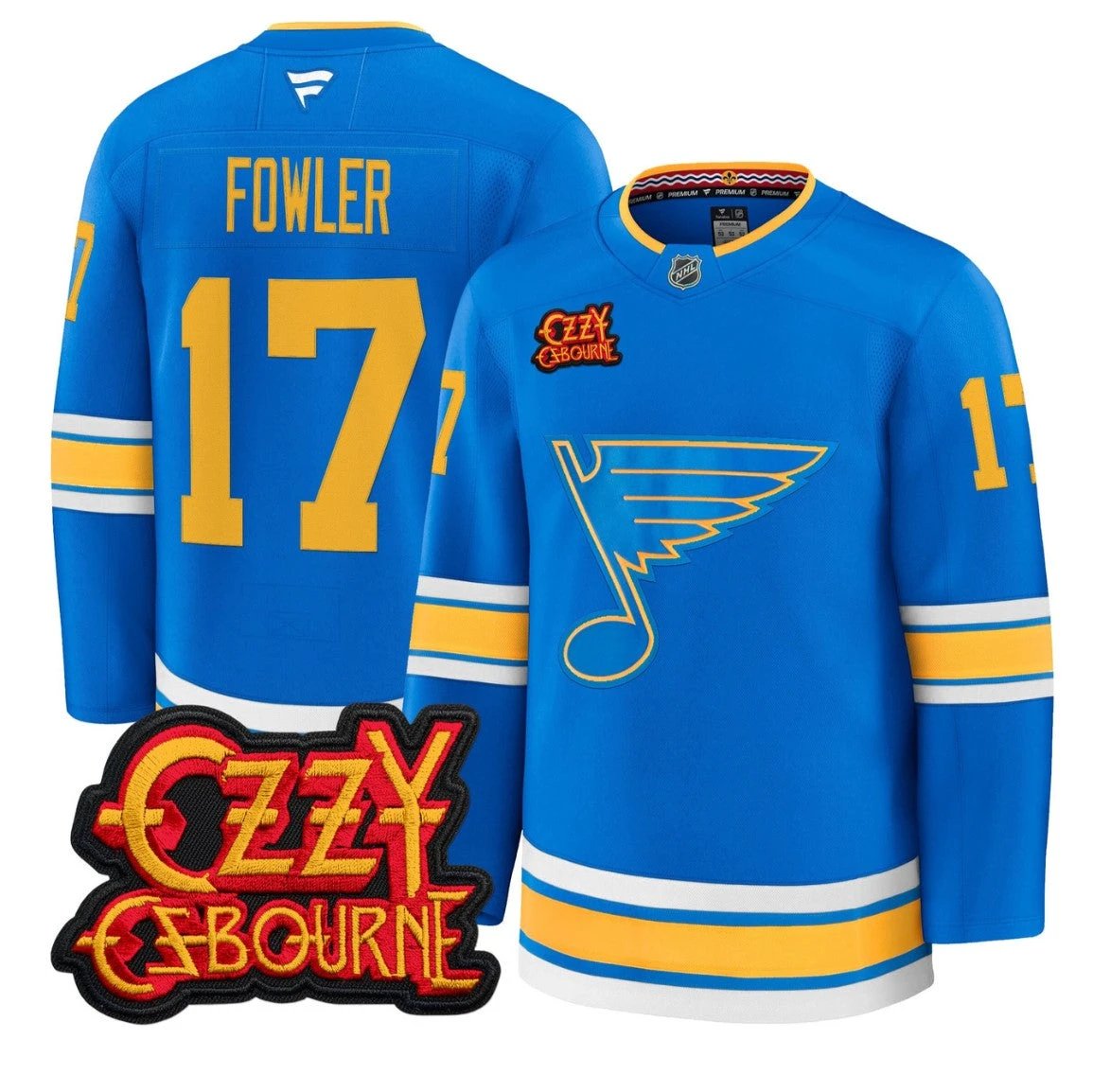Cam Fowler Jersey #17 St. Louis Blues Ozzy Osbourne Patch Stitched by Hockey David