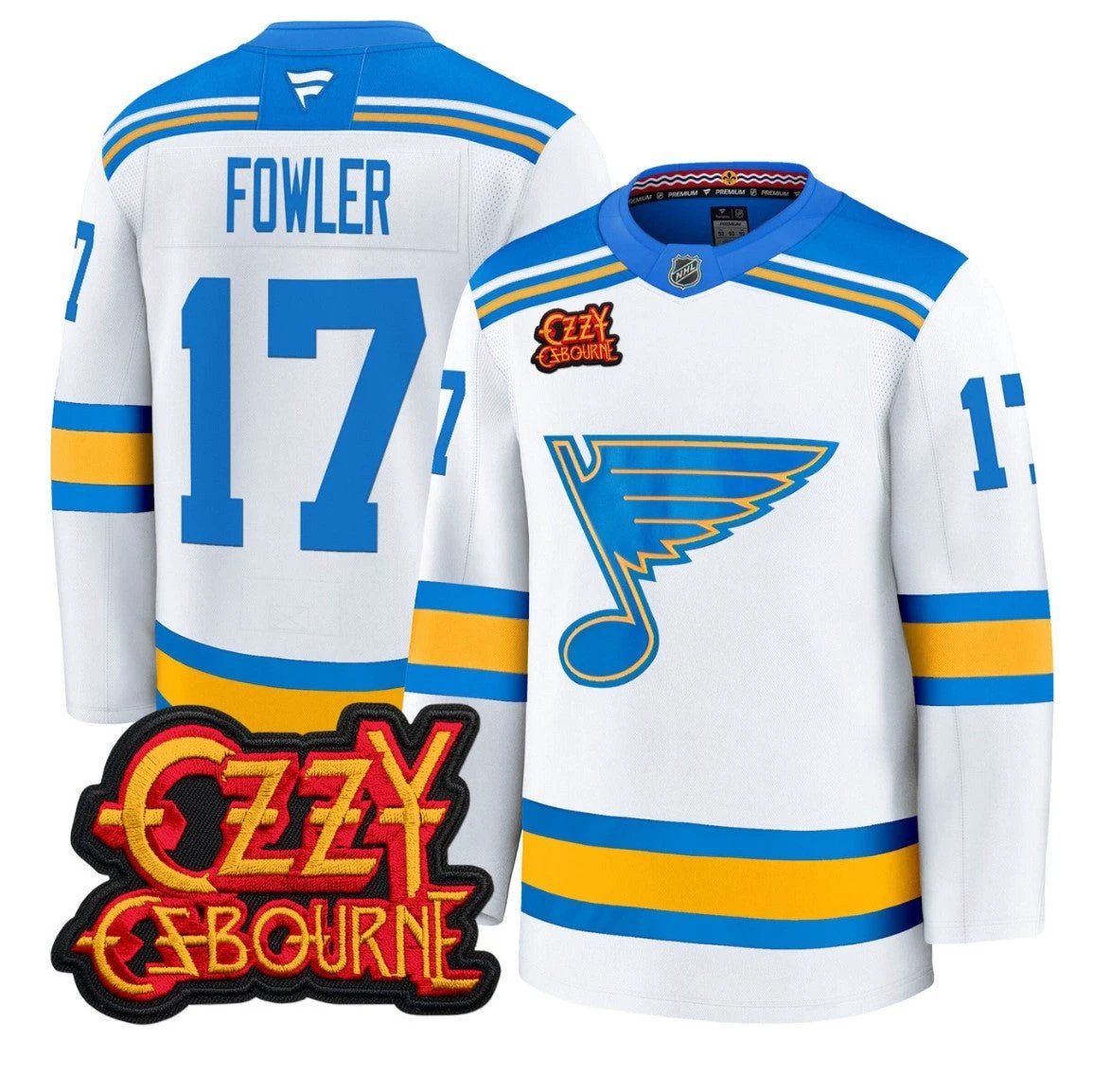 Cam Fowler Jersey #17 St. Louis Blues Ozzy Osbourne Patch Stitched by Hockey David