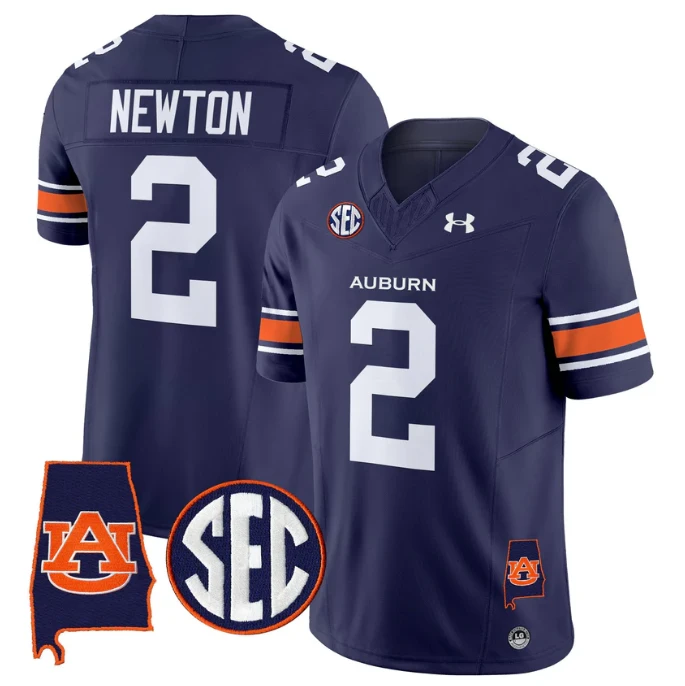 Cam Newton Jersey #2 Auburn Tigers 2025 Alabama Patch Stitched by My Store NCAA Football Jerseys