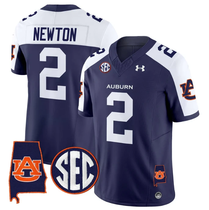 Cam Newton Jersey #2 Auburn Tigers 2025 Alabama Patch Stitched by My Store NCAA Football Jerseys