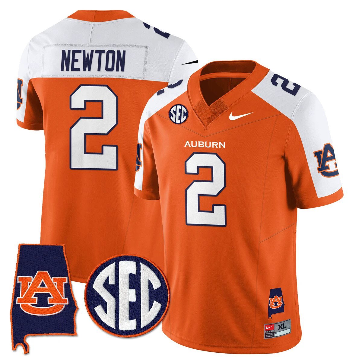 Cam Newton Jersey #2 Auburn Tigers Alabama Patch Vapor Stitched by My Store NCAA Football Jerseys