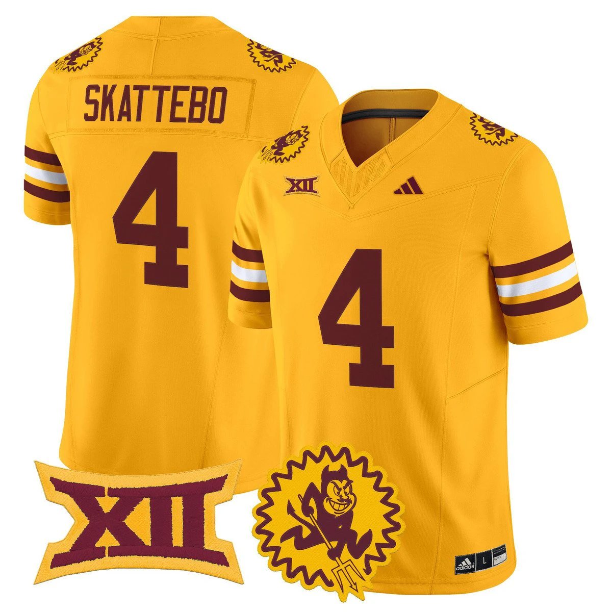 Cam Skattebo Jersey #4 Arizona State Sun Devils 1975 Throwback Stitched by My Store NCAA Football Jerseys