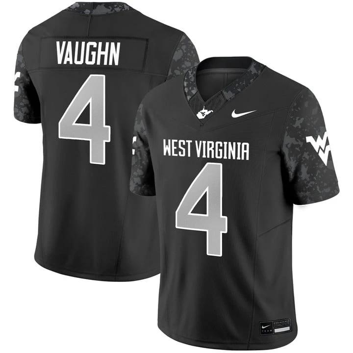 Cam Vaughn Jersey #4 West Virginia Mountaineers 2025 Vapor Stitched by My Store NCAA Football Jerseys