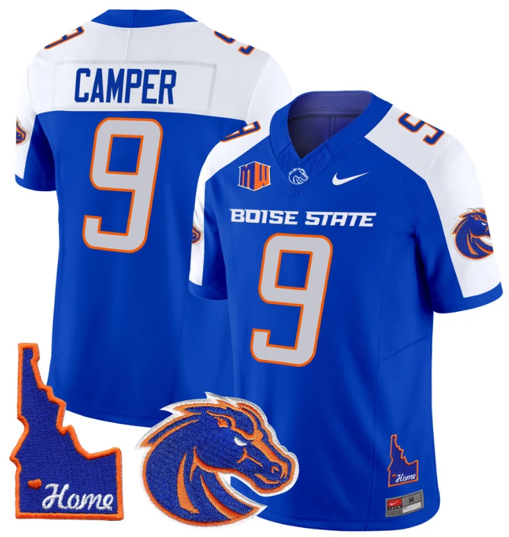 Cameron Camper Jersey #9 Boise State Broncos 2024 Home Patch Vapor Football Royal Alternate by My Store
