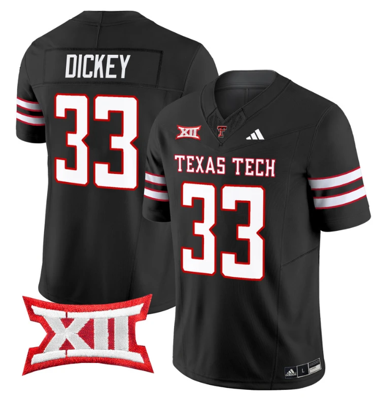 Cameron Dickey Jersey #33 Texas Tech Red Raiders Vapor Limited Football Black by My Store