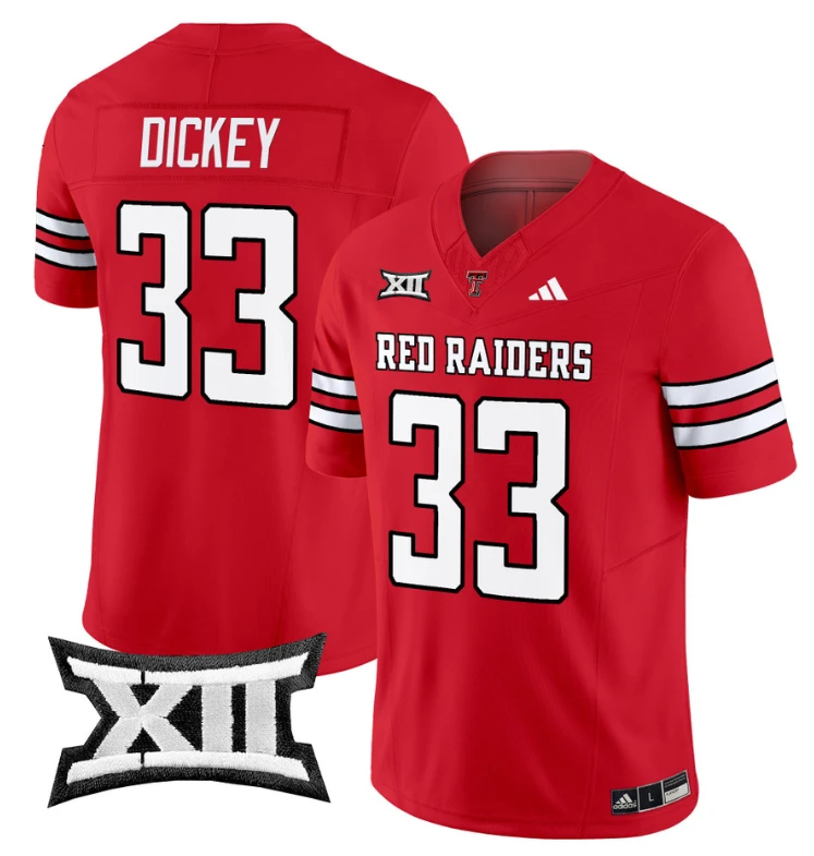 Cameron Dickey Jersey #33 Texas Tech Red Raiders Vapor Limited Football Red by My Store