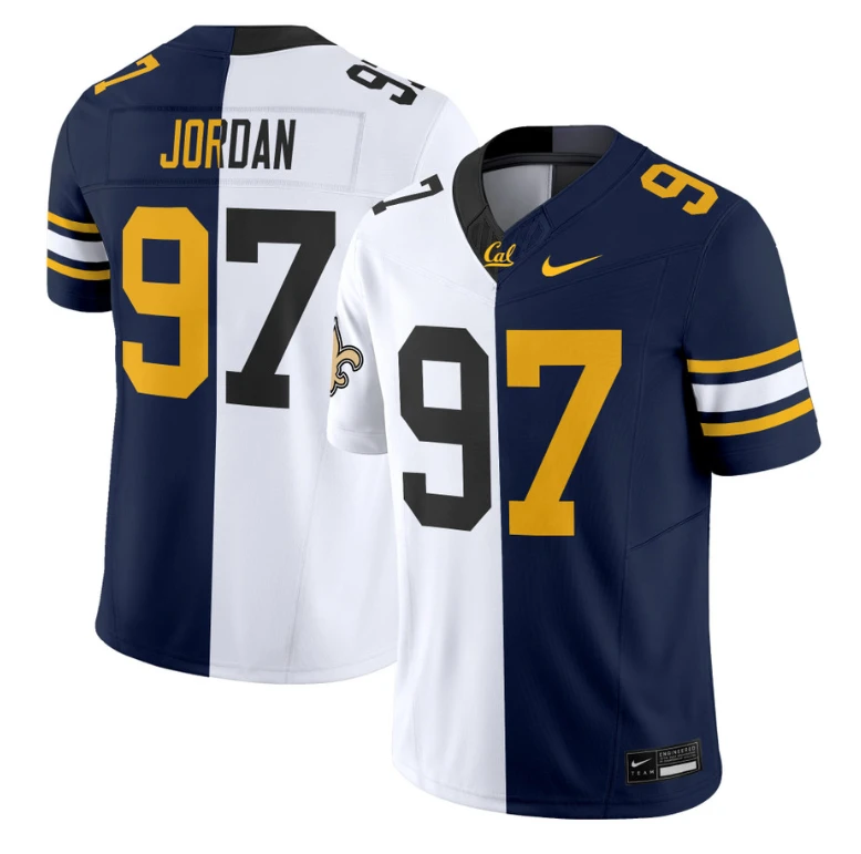 Cameron Jordan Jersey #97 California Golden Bears Split Vapor Limited Stitched by NCAA Football Jersey