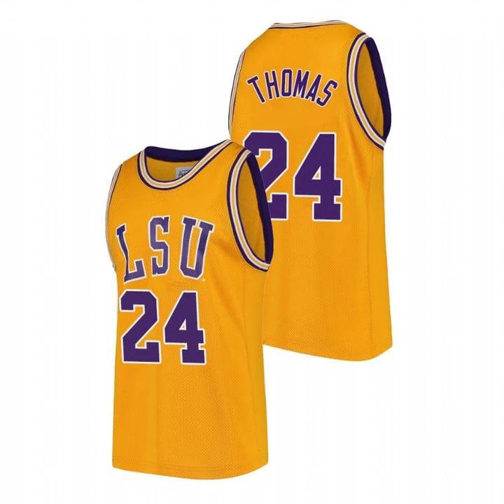 Cameron Thomas Jersey LSU Tigers Basketball 2023 Draft Prospect NCAA College Gold #24 by My store basketball