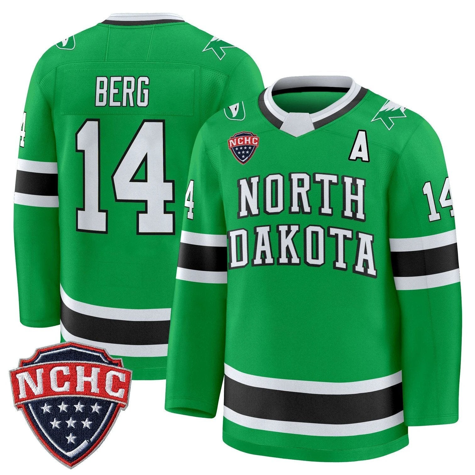 Cameron Berg Jersey #14 North Dakota Fighting Hawks 2025-26 Stitched by Hockey David