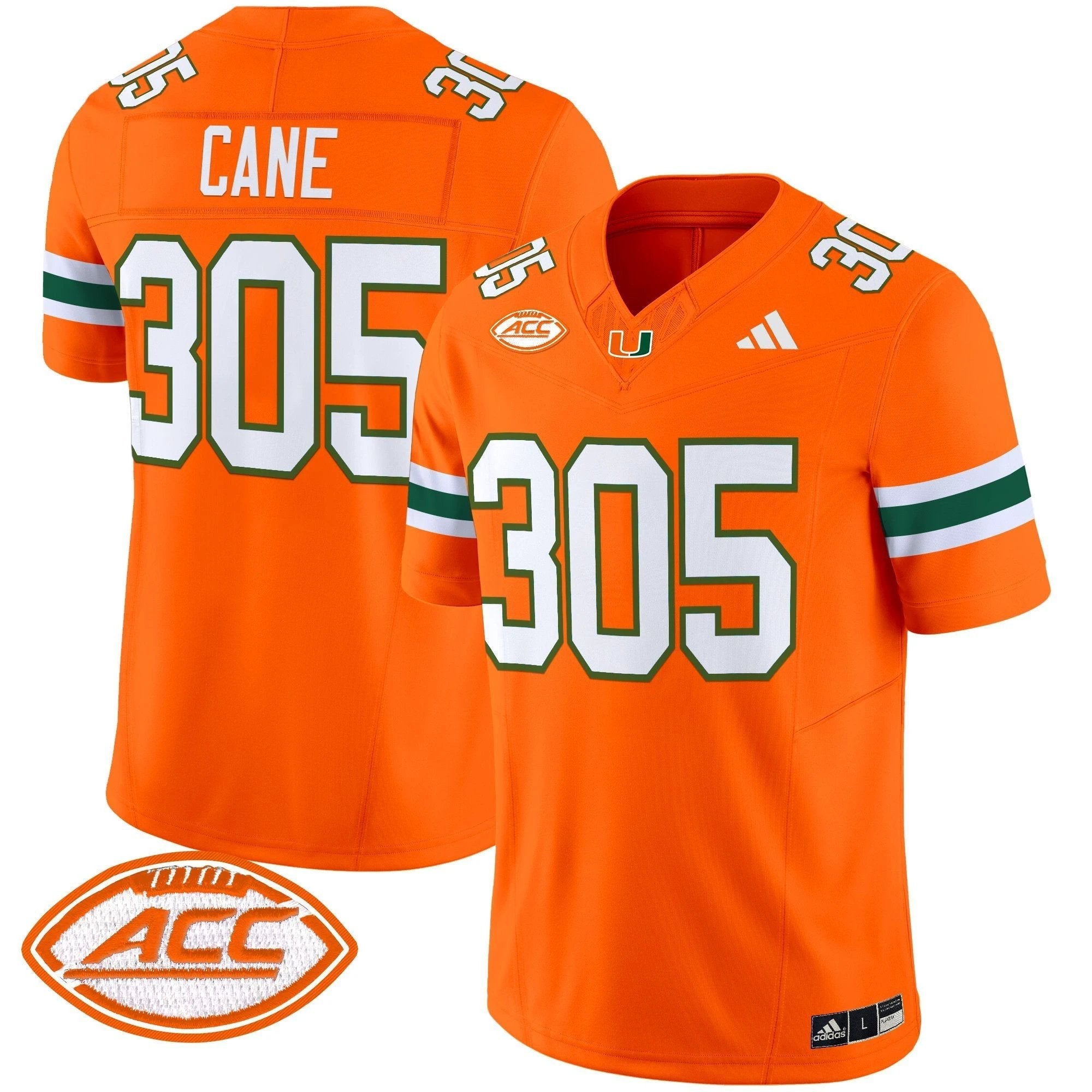 Cane Jersey #305 Miami Hurricanes 2025 Vapor Limited Stitched Orange by NCAA Football Jersey