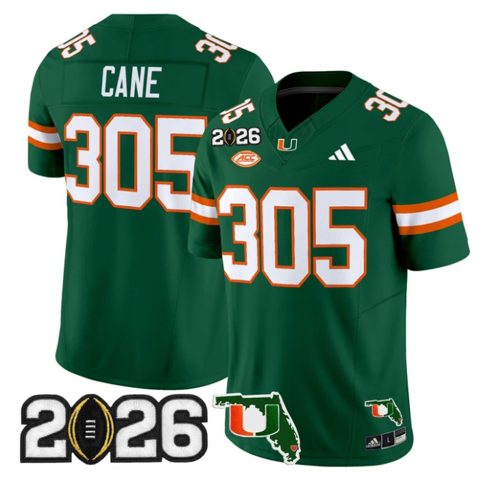 Cane Jersey #305 Miami Hurricanes 2026 CFP Final Florida Stitched by My Store NCAA Football Jerseys