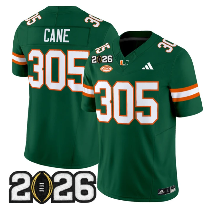 Cane Jersey #305 Miami Hurricanes 2026 CFP Final Patch Stitched Black by My Store NCAA Football Jerseys