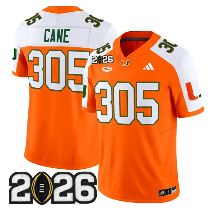 Cane Jersey #305 Miami Hurricanes 2026 CFP Final Patch Stitched Black by My Store NCAA Football Jerseys