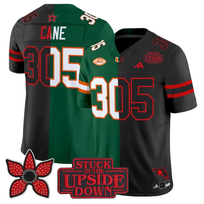 Cane Jersey #305 Miami Hurricanes Upside Down Edition Stitched by My Store NCAA Football Jerseys
