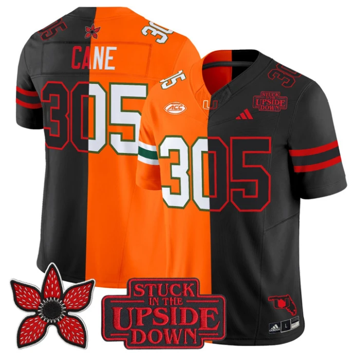 Cane Jersey #305 Miami Hurricanes Upside Down Edition Stitched by My Store NCAA Football Jerseys
