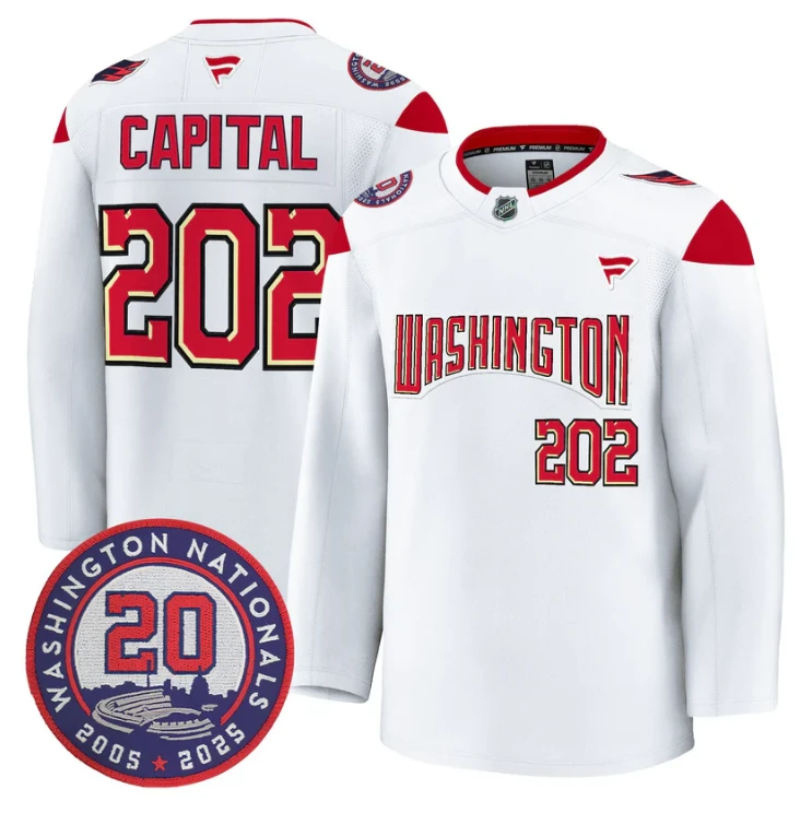 Capital Jersey #202 Washington Capitals 20th Anniversary Seasons Stitched by Hockey David