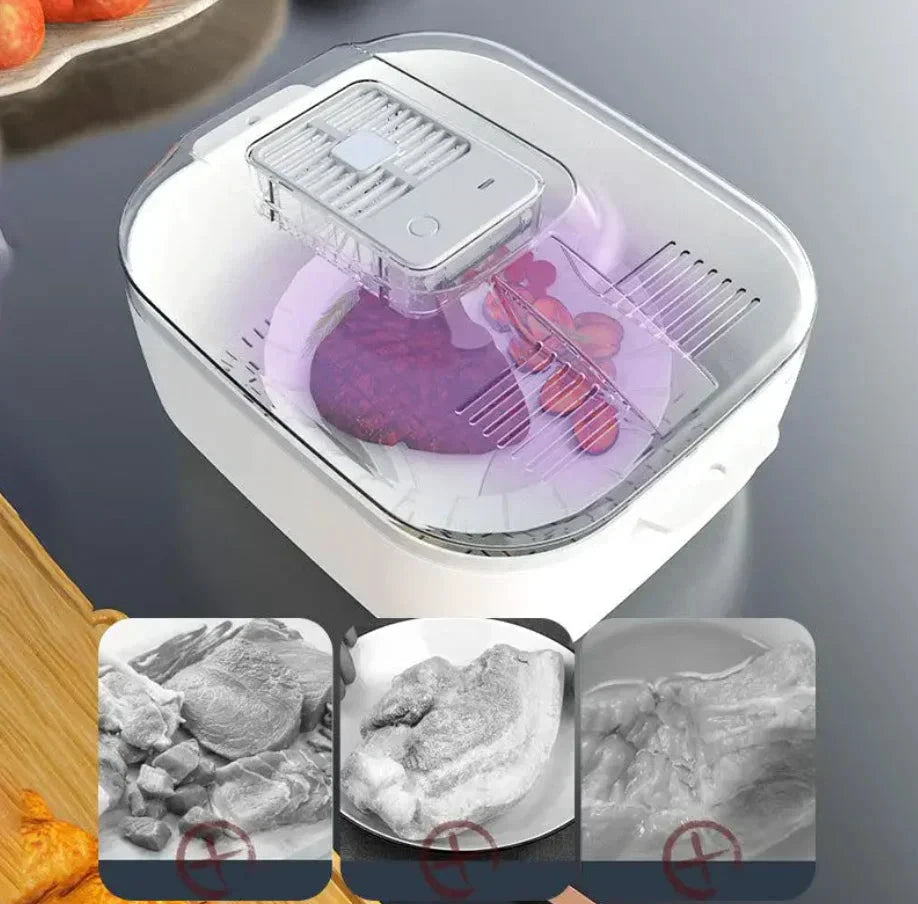 Multifunctional Fruit and Vegetable Cleaning Box – Automatic Cleaner with Draining Basket & Storage Lid by BowLift