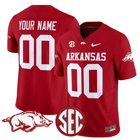 Custom Arkansas Razorbacks Jersey Name, Number Limited Stitched Cardinal by My Store