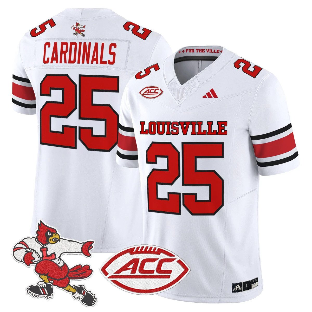 Cardinals Jersey #25 Louisville Cardinals 1980s Throwback Stitched White by My Store NCAA Football Jerseys