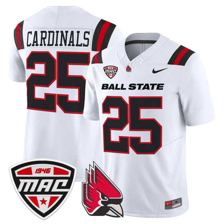 Cardinals Jersey #25 Ball State Cardinals 2025 Limited Stitched by My Store NCAA Football Jerseys
