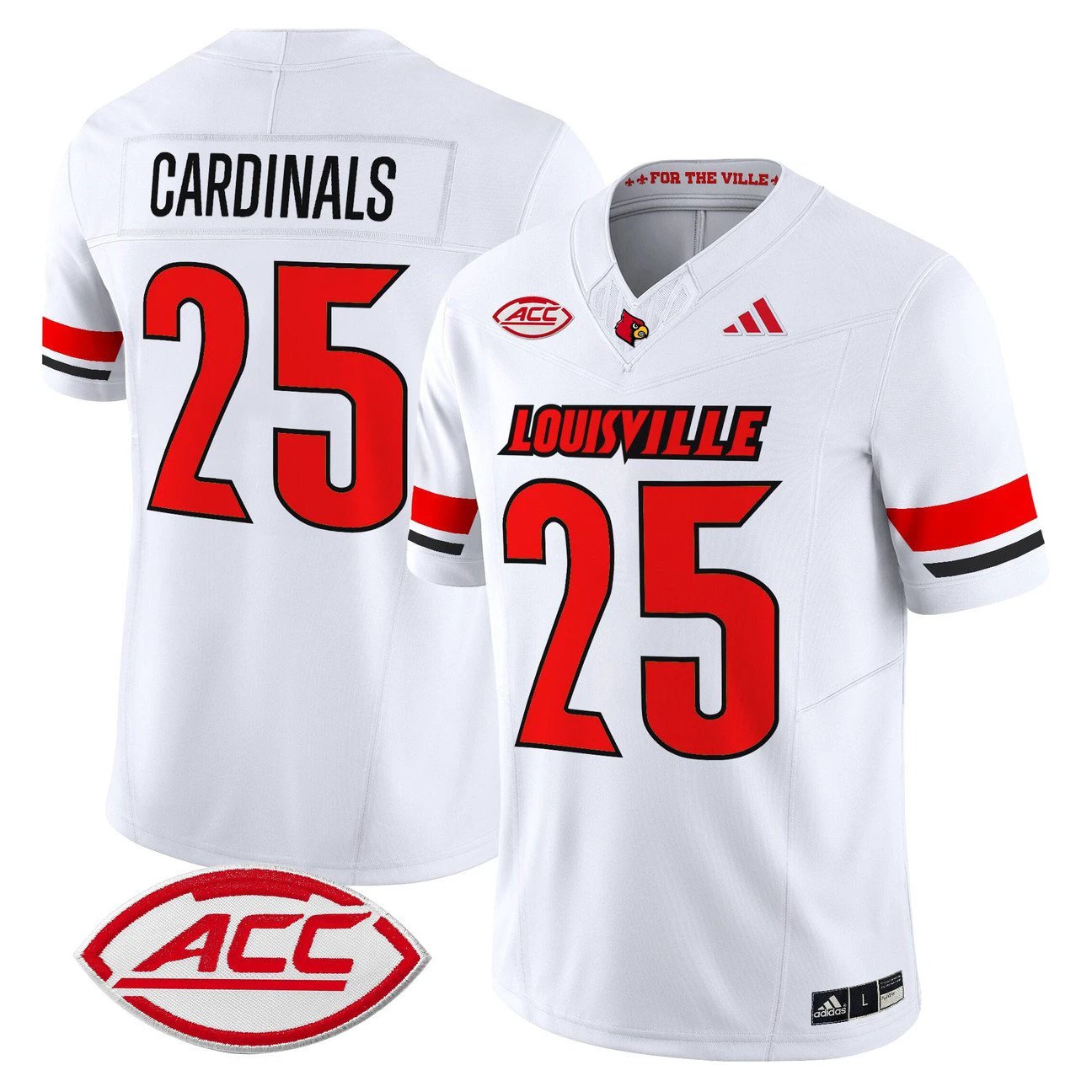 Cardinals Jersey #25 Louisville Cardinals 2025 Vapor Limited Stitched by My Store NCAA Football Jerseys