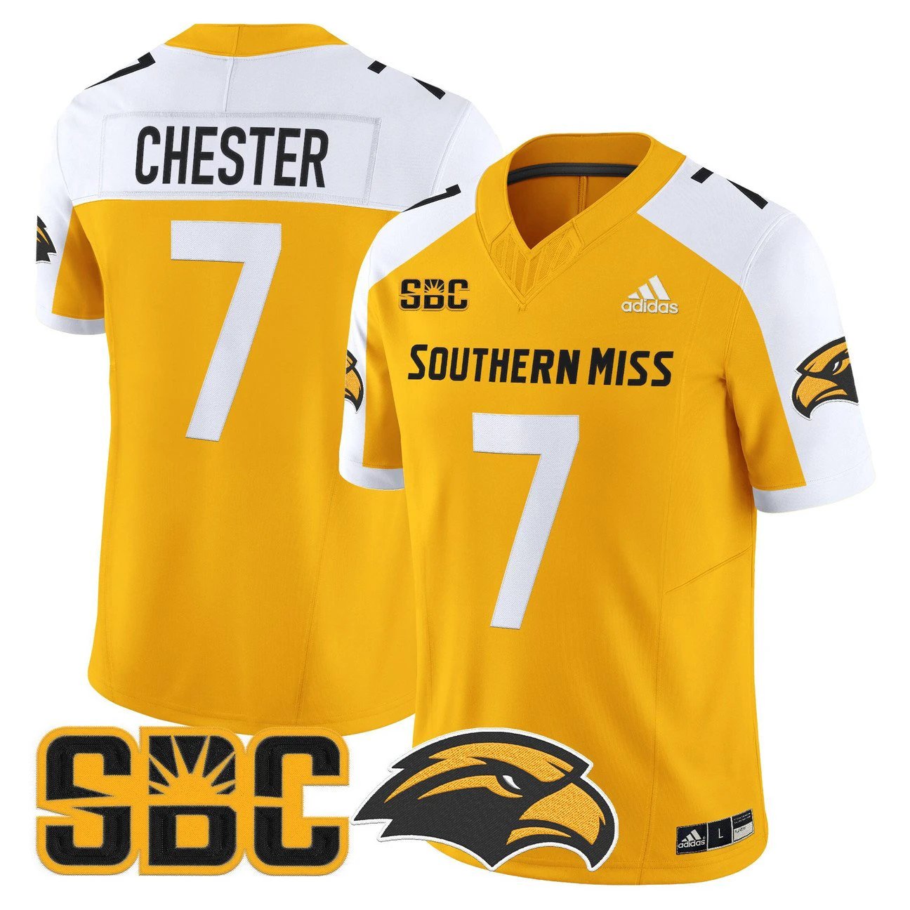 Carl Chester Jersey #7 Southern Miss Golden Eagles 2025 Vapor Limited Stitched by My Store NCAA Football Jerseys