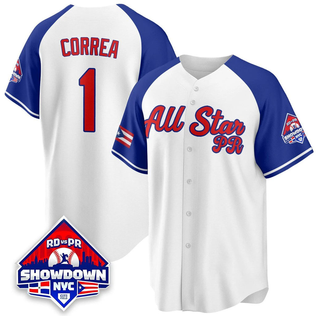 Carlos Correa Jersey #1 Puerto Rican Baseball All-Star 2025 Stitched White Alter by My Store