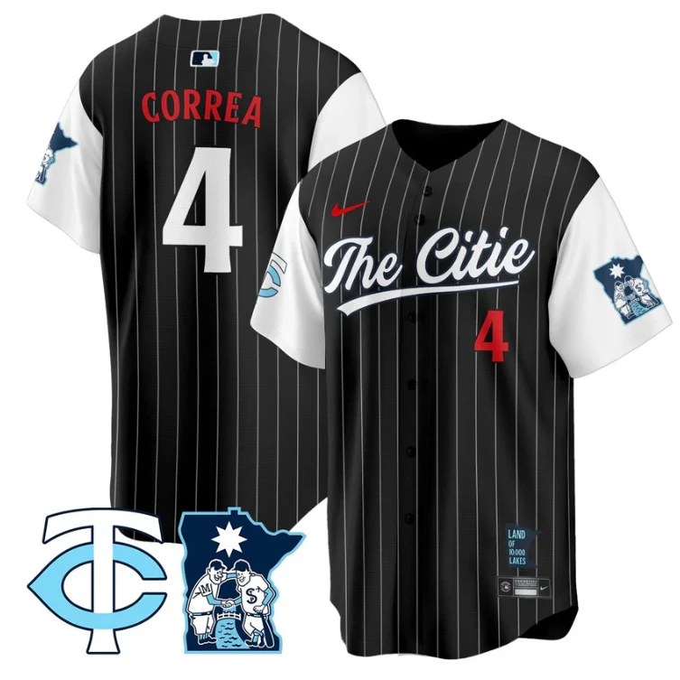 Carlos Correa Jersey #4 Minnesota Twins 2025 City Connect Concept Stitched Black by My Store