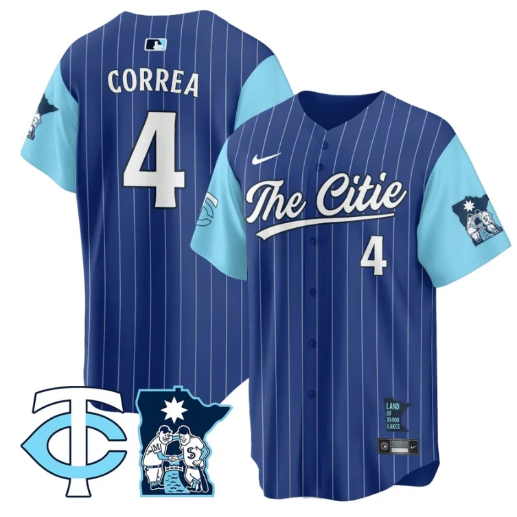 Carlos Correa Jersey #4 Minnesota Twins 2025 City Connect Concept Stitched Royal by My Store