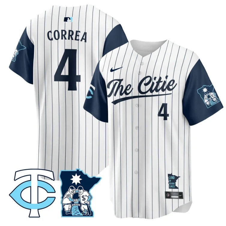 Carlos Correa Jersey #4 Minnesota Twins 2025 City Connect Concept Stitched White by My Store