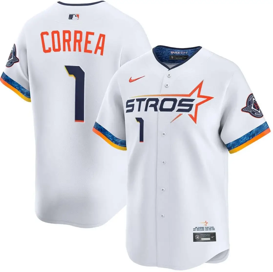 Carlos Correa Jersey #1 Astros Vapor Premier Limited All Stitched by My Store